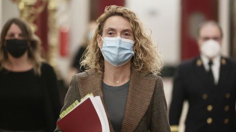 Meritxell Batet, presidenta del Congreso, acudiendo a una de las últimas reuniones de la Mesa.