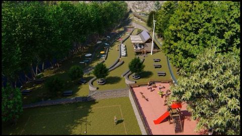 Una recreación virtual del aspecto que tendrá la futura área recreativa de Mogoxe, según el proyecto elaborado por el Ayuntamiento