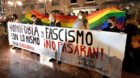 Manifestación en apoyo a Kevin, víctima de agresión homófoba.Manifestación en apoyo a Kevin, víctima de agresión homófoba