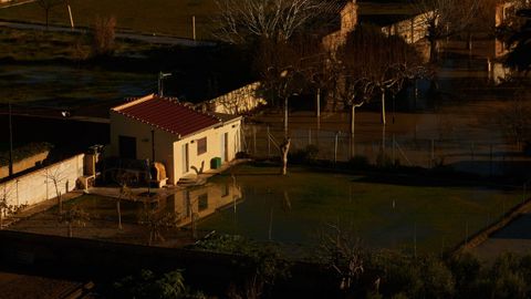 Terrenos del municipio de Tudela, inundados por la crecida del río Ebro, en una imagen de este sábado.