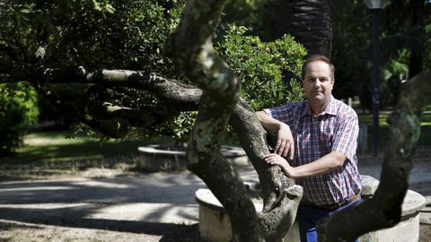 José Antonio Viñas, en el Xardín do Posío, en el verano del 2018