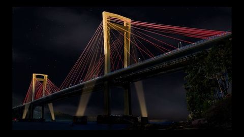 Una de las propuestas de iluminación para el puente de Rande