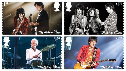 Algunos de los sellos conmemorativos del 60º aniversario de los Rolling Stones 