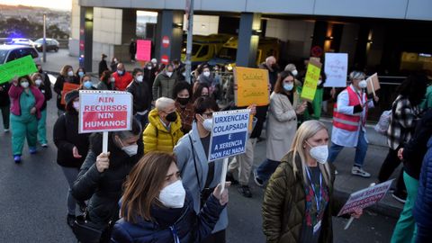 Manifestación del personal de Urgencias del Chuac