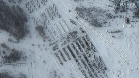 Posiciones rusas en Klimovo, en una imagen de satélite