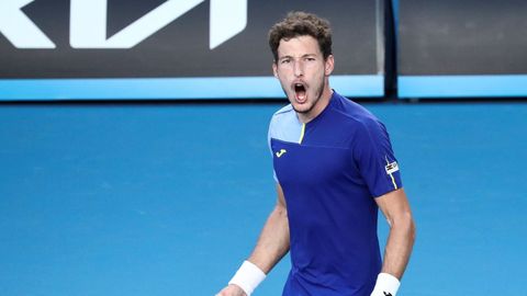 Pablo Carreño celebra su victoria frente a Sebastián Korda