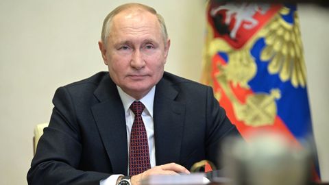 El presidente ruso Vladimir Putin durante una videoconferencia, en una imagen de archivo.