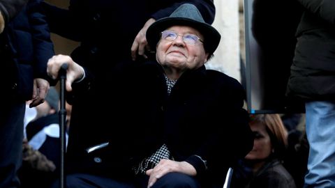 Montagnier, en una imagen del mes pasado en la que participó en una manifestación antivacunas en Milán