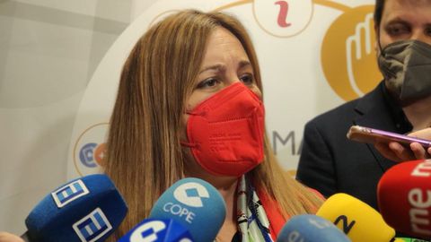 La consejera de Educacin del Gobierno asturiano, Lydia Espina, atiende a los medios