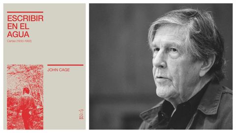 Portada del libro sobre la correspondencia de John Cage y retrato del autor datado en 1988.