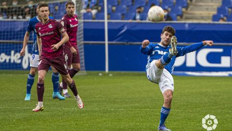 Jimmy, durante el Oviedo-Real Sociedad B