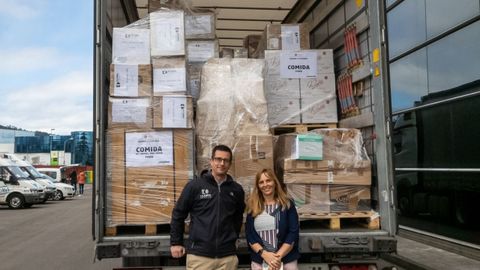 Salida del primer camión con ayuda humanitaria a Ucrania desde Oviedo