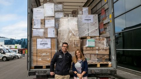 Salida del primer camin con ayuda humanitaria a Ucrania desde Oviedo