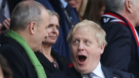 Boris Johson, este sábado en un partido de rugby