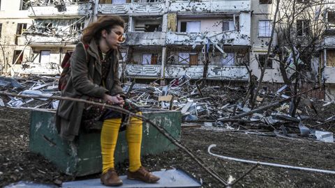 Las primeras huellas de la guerra en Kiev