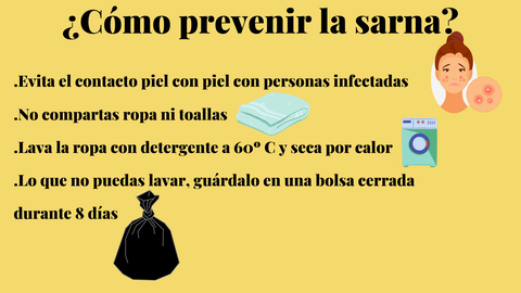 Recomendaciones para prevenir la sarna.