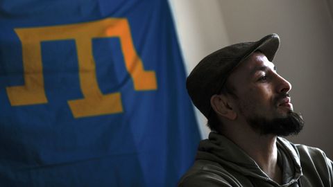 Fevzi Mamutov, campen de Europa de Lucha Olmpica en el 2013, es portavoz de la comunidad trtara en Odesa