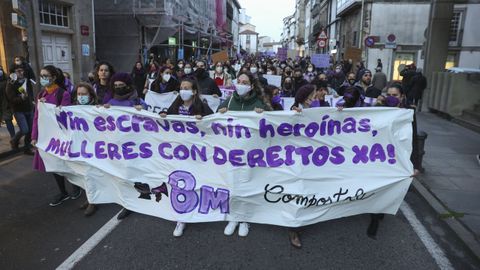 Manifestación por el 8M , Día Internacional de la Mujer, celebrada en Santiago en el 2022