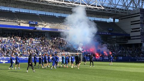 Entrenamiento del Oviedo en el Tartiere antes del derbi en El Molinón de la temporada 18/19