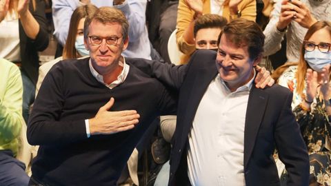 Núñez Feijoo y Fernández Mañueco, en Valladolid durante la campaña para las elecciones en Castilla y León