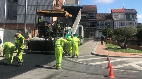 Detalle de las obras de asfaltaron que se iniciaron el pasado martes