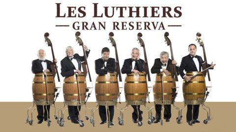 Imagen promocional del espectculo Gran Reserva de Les Luthiers, realizada antes del fallecimiento de Marcos Mundstock