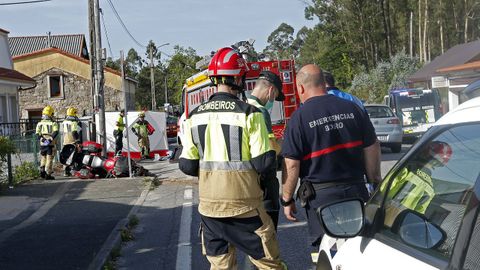 Un amplio dispositivo de emergencias se desplegó en Cespón después del fatal accidente