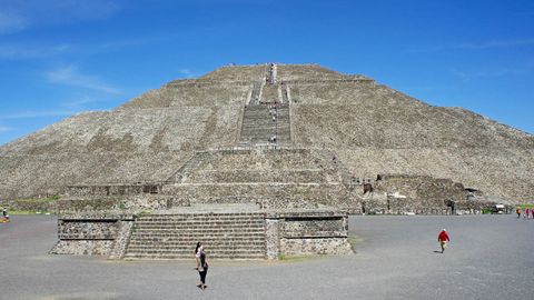 La Pirámide del Sol en Teotihuacan.