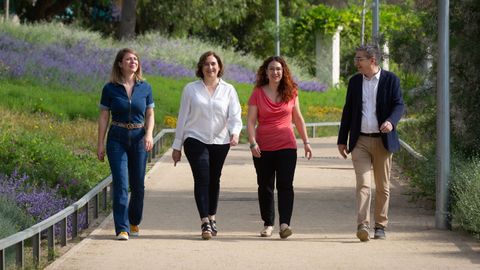 La alcaldesa de Barcelona, Ada Colau, y los tenientes de alcalde Janet Sanz, Laura Prez y Jordi Mart.