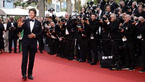Cruise, asediado por los fotógrafos en la alfombra roja de Cannes.