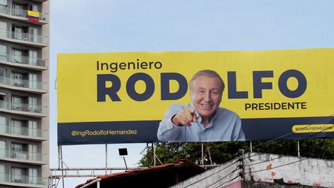 Cartel electoral del populita Rodolfo Hernández, candidato a presidente de Colombia