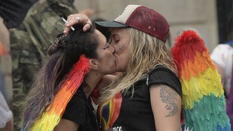 Participantes en la marcha del Orgullo en Gijn