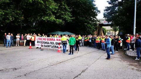 Manifestación de los trabajadores de Saint Gobain en Avilés
