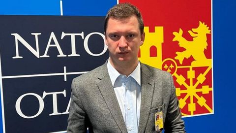 Mykola Volkivskyi en la cumbre de la OTAN de Madrid la semana pasada.