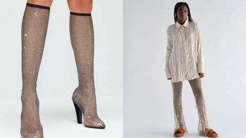 Las botas metlicas de Saint Laurent y los pantalones tipo red de Alameda