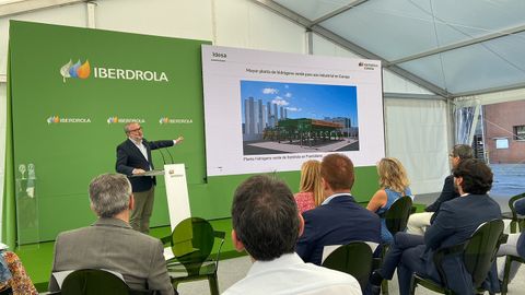 El CEO Iberdrola Renovables y Energía, Julio Castro, en un acto en Lada