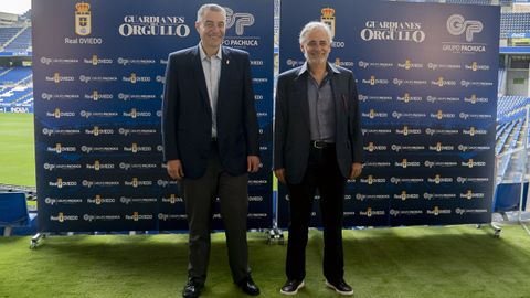 Martín Peláez y Jesús Martínez, en el Carlos Tartiere