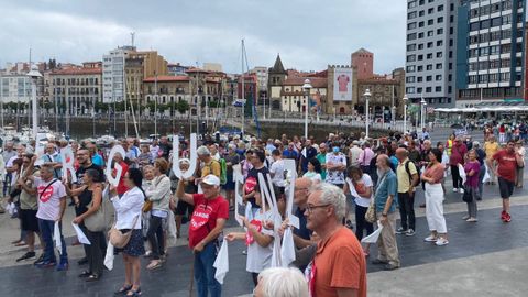 Concentración en defensa de la sanidad pública y contra la apertura de un hospital privado en Gijón