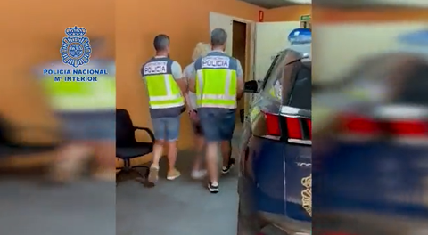 Momento de la detención del prófugo en Alicante