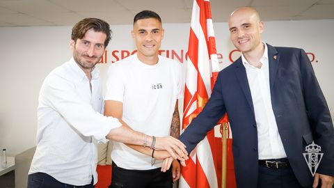 Gerardo García, Uros Djurdjevic y David Guerra tras la renovación del balcánico
