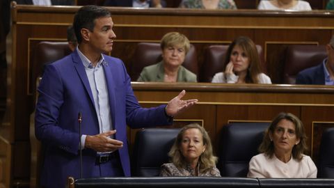 El presidente Pedro Snchez en la sesin de control al Gobierno.