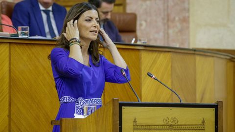 Imagen de archivo de Macarena Olona en el Parlamento andaluz.