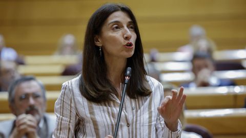 La ministra de Justicia, Pilar Llop, este martes en el pleno del Senado.