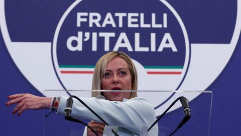 Giorgia Meloni tras su victoria en las elecciones italianas.