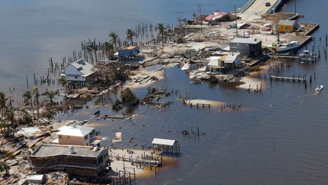 Vista de los destrozos del huracán Ian a su paso por Florida.