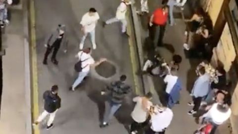 Un momento de la pelea, en la captura de un vídeo colgado en redes sociales