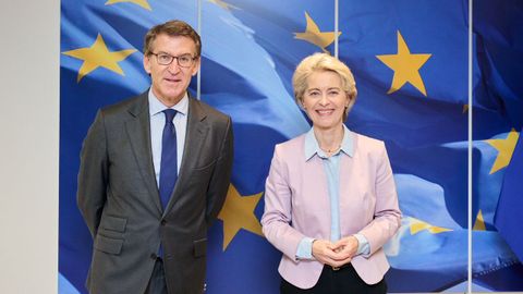 Alberto Núñez Feijoo tras su reunión con Úrsula Von der Leyen.