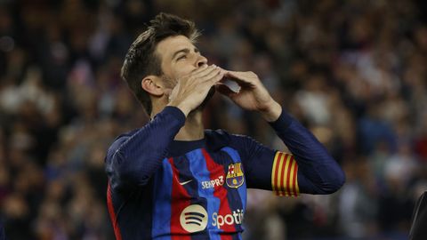 Gerard Piqué en su despedida del Camp Nou.