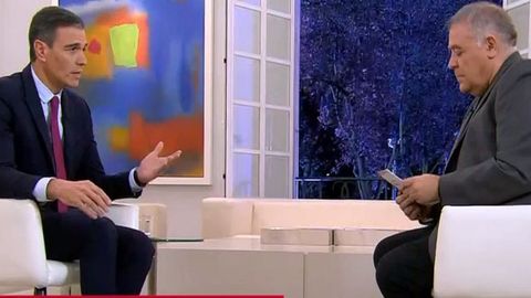 El presidente Pedro Sánchez en un momento de la entrevista con Antonio García Ferreras