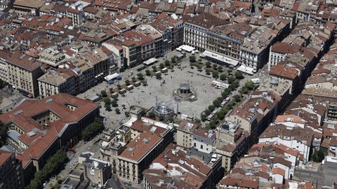 Vista aérea del centro de Pamplona.
